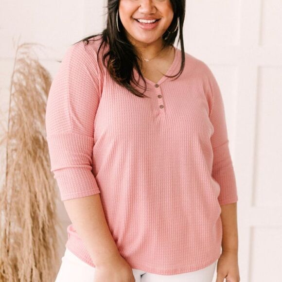 Blush Pink waffle knit top - Picture 11 of 11